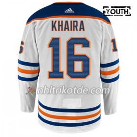 Edmonton Oilers Trikot JUJHAR KHAIRA 16 Adidas Weiß Authentic - Kinder